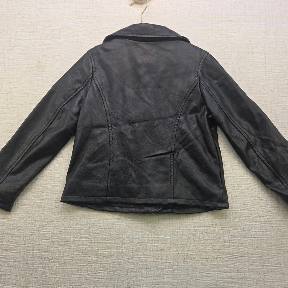 Baby Gap Toddler Girls Faux Leather Moto Jacket Black Size 5 Years 354948-00